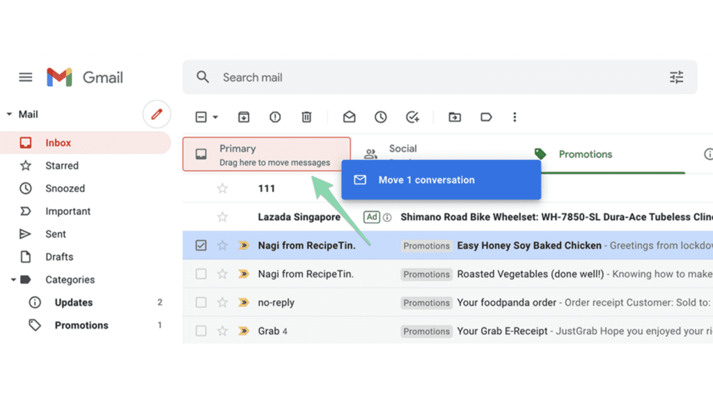 منع البريد الإلكتروني من الانتقال إلى عروض Gmail الترويجية